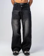 Revengex Baggy Flare Jeans [Black] (7)