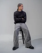Revengex Baggy Flare Jeans [Grey] (4)