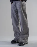 Revengex Baggy Flare Jeans [Grey] (7)
