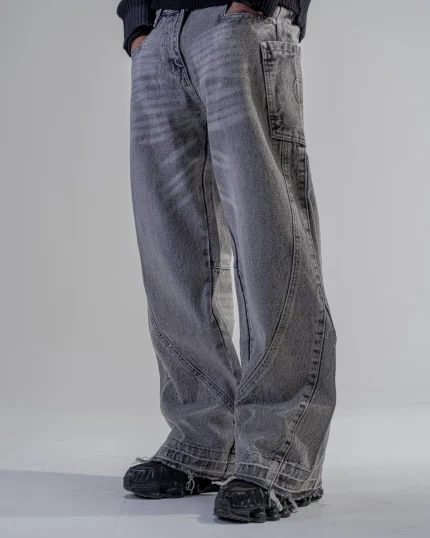 Revengex Baggy Flare Jeans [Grey] (7)