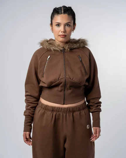 Revengex Crop Fur Jacket [Mocha] (6)