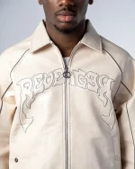 Revengex Faux Leather Jacket [Beige] (4)
