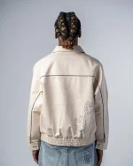 Revengex Faux Leather Jacket [Beige] (6)