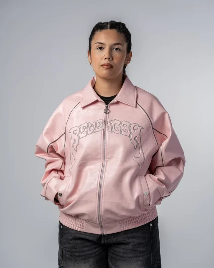 Revengex Faux Leather Jacket [Pink] (6)