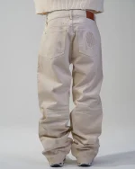 Revengex Flare Fit Zipped Jean [Beige] (5)