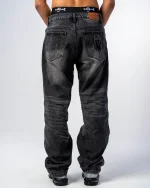 Revengex Flare Fit Zipped Jean [Black] (3)