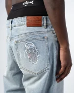Revengex Flare Fit Zipped Jean [Blue] (2)