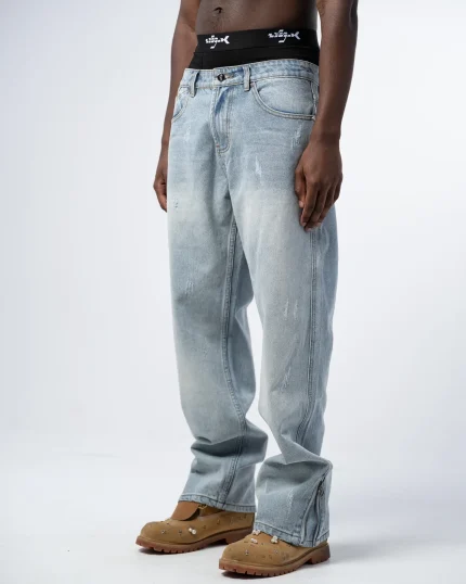 Revengex Flare Fit Zipped Jean [Blue] (7)