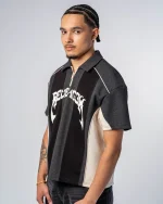 Revengex Patchwork Polo Shirt [Black] (4)
