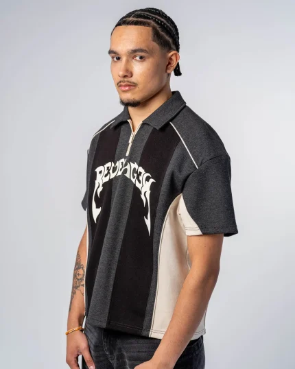 Revengex Patchwork Polo Shirt [Black] (4)