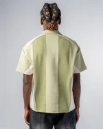 Revengex Patchwork Polo Shirt [Green Beige] (4)