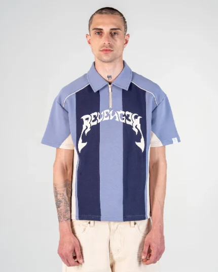 Revengex Patchwork Polo Shirt [Blue] (1)